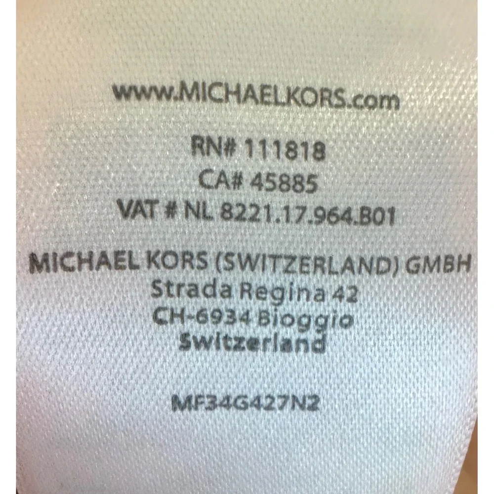 Michael Kors Women's Pleated Zip Front Roll Tab Red Blouse Size Medium